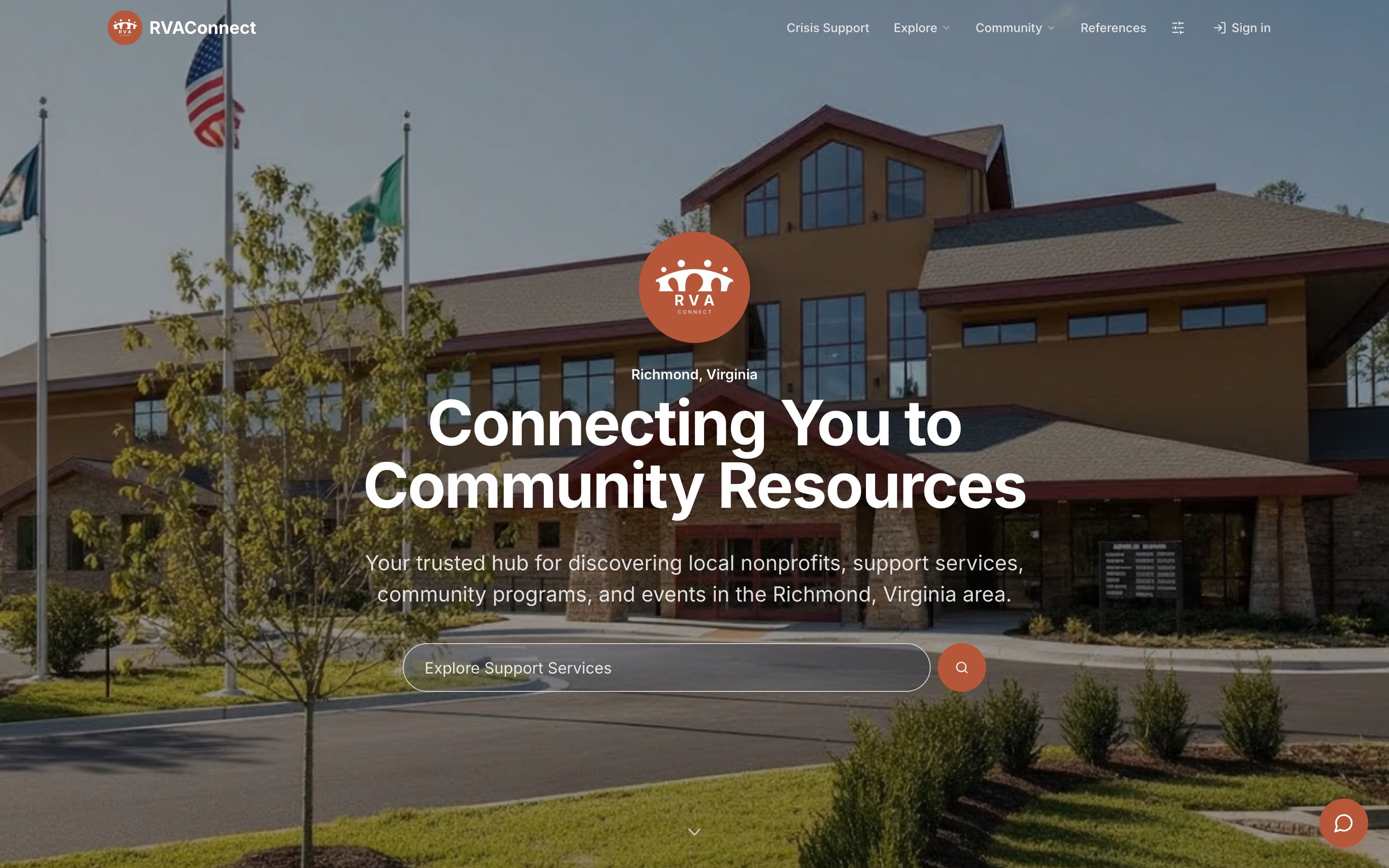 Screenshot of the RVAConnect website by SummitPages